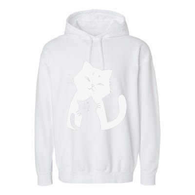 Black Cat And White Cat Garment-Dyed Fleece Hoodie