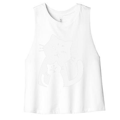 Black Cat And White Cat Women's Racerback Cropped Tank