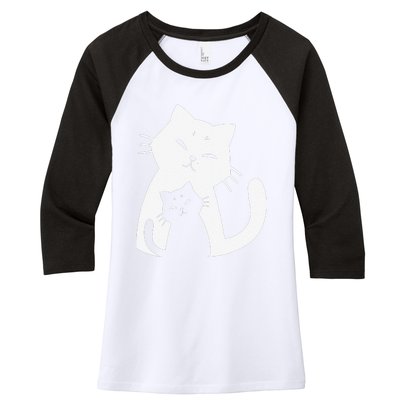 Black Cat And White Cat Women's Tri-Blend 3/4-Sleeve Raglan Shirt