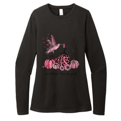 Breast Cancer Awareness In October We Wear Pink Hummingbird Womens CVC Long Sleeve Shirt