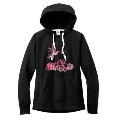 Breast Cancer Awareness In October We Wear Pink Hummingbird Women's Fleece Hoodie