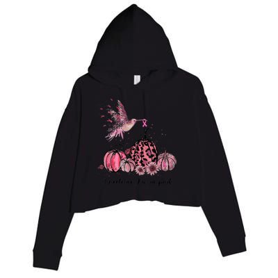 Breast Cancer Awareness In October We Wear Pink Hummingbird Crop Fleece Hoodie