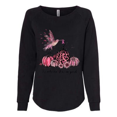 Breast Cancer Awareness In October We Wear Pink Hummingbird Womens California Wash Sweatshirt