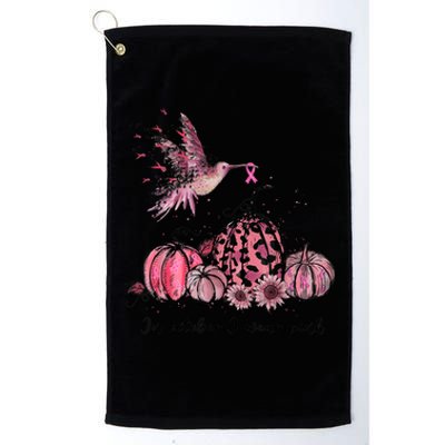 Breast Cancer Awareness In October We Wear Pink Hummingbird Platinum Collection Golf Towel