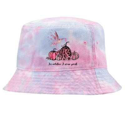 Breast Cancer Awareness In October We Wear Pink Hummingbird Tie-Dyed Bucket Hat