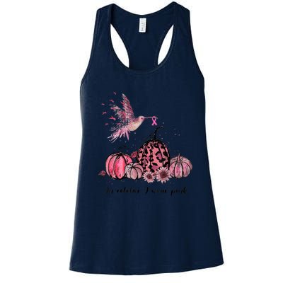 Breast Cancer Awareness In October We Wear Pink Hummingbird Women's Racerback Tank