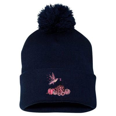 Breast Cancer Awareness In October We Wear Pink Hummingbird Pom Pom 12in Knit Beanie