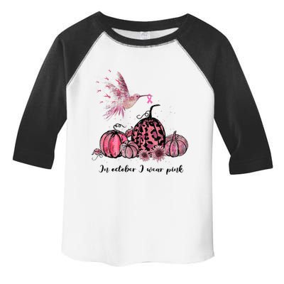 Breast Cancer Awareness In October We Wear Pink Hummingbird Toddler Fine Jersey T-Shirt