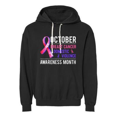 Breast Cancer Awareness & Domestic Violence Awareness Month Garment-Dyed Fleece Hoodie