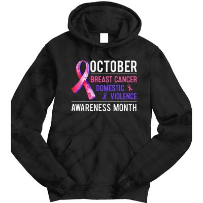 Breast Cancer Awareness & Domestic Violence Awareness Month Tie Dye Hoodie