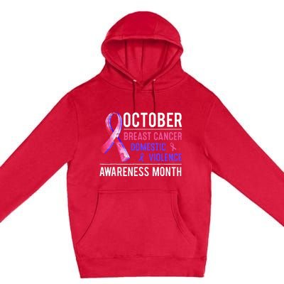 Breast Cancer Awareness & Domestic Violence Awareness Month Premium Pullover Hoodie