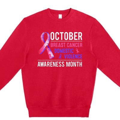 Breast Cancer Awareness & Domestic Violence Awareness Month Premium Crewneck Sweatshirt