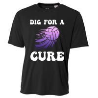 Breast Cancer Awareness Dig For A Cure Volleyball Gift Cooling Performance Crew T-Shirt