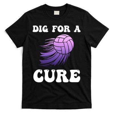 Breast Cancer Awareness Dig For A Cure Volleyball Gift T-Shirt