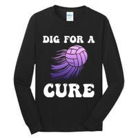 Breast Cancer Awareness Dig For A Cure Volleyball Gift Tall Long Sleeve T-Shirt