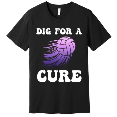 Breast Cancer Awareness Dig For A Cure Volleyball Gift Premium T-Shirt