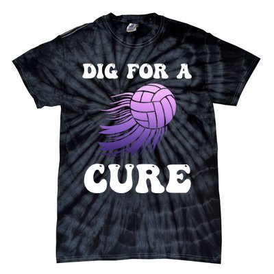 Breast Cancer Awareness Dig For A Cure Volleyball Gift Tie-Dye T-Shirt