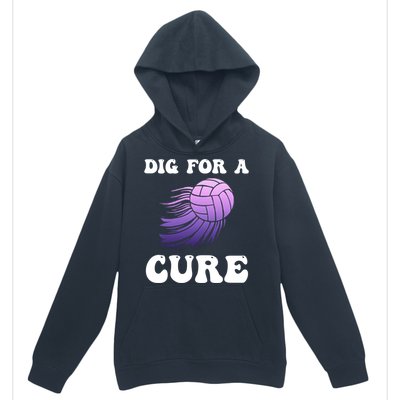 Breast Cancer Awareness Dig For A Cure Volleyball Gift Urban Pullover Hoodie