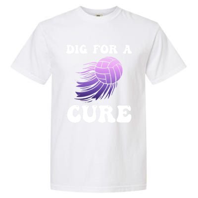 Breast Cancer Awareness Dig For A Cure Volleyball Gift Garment-Dyed Heavyweight T-Shirt