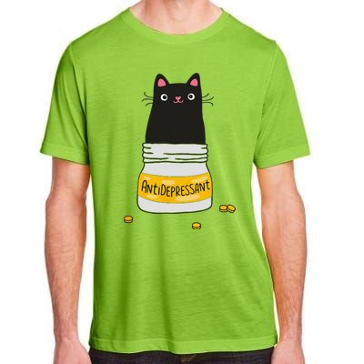 Black Cat Antidepressant  Morningstar Cute Kitten Paws Adult ChromaSoft Performance T-Shirt