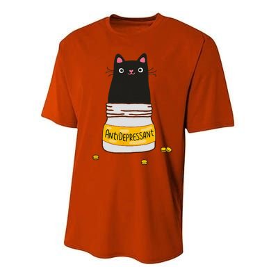 Black Cat Antidepressant  Morningstar Cute Kitten Paws Performance Sprint T-Shirt