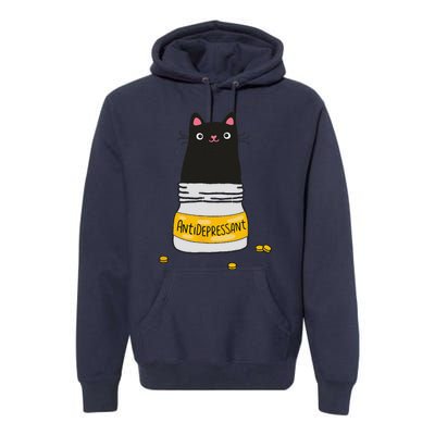 Black Cat Antidepressant  Morningstar Cute Kitten Paws Premium Hoodie