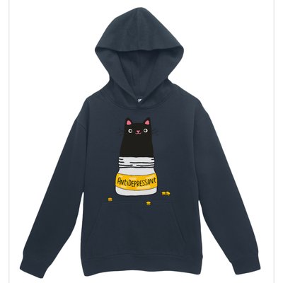 Black Cat Antidepressant  Morningstar Cute Kitten Paws Urban Pullover Hoodie