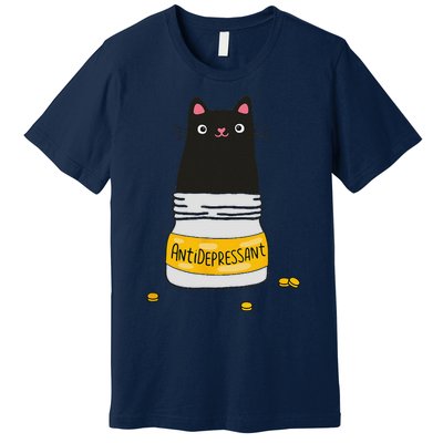 Black Cat Antidepressant  Morningstar Cute Kitten Paws Premium T-Shirt