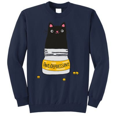 Black Cat Antidepressant  Morningstar Cute Kitten Paws Tall Sweatshirt