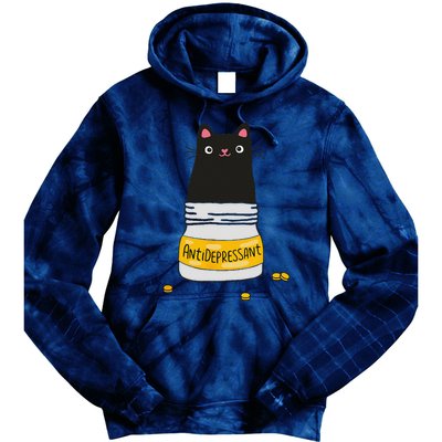 Black Cat Antidepressant  Morningstar Cute Kitten Paws Tie Dye Hoodie