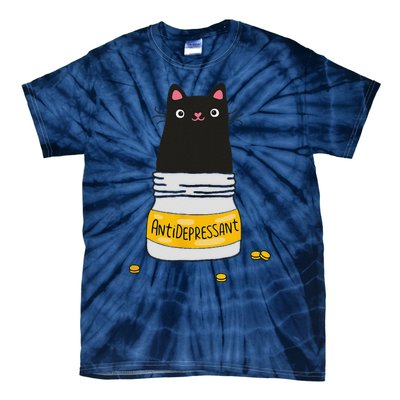 Black Cat Antidepressant  Morningstar Cute Kitten Paws Tie-Dye T-Shirt