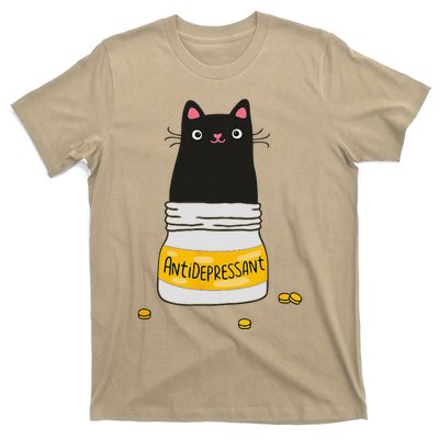 Black Cat Antidepressant  Morningstar Cute Kitten Paws T-Shirt