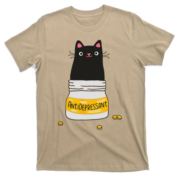 Black Cat Antidepressant  Morningstar Cute Kitten Paws T-Shirt