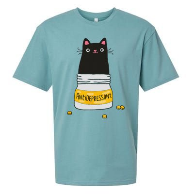 Black Cat Antidepressant  Morningstar Cute Kitten Paws Sueded Cloud Jersey T-Shirt