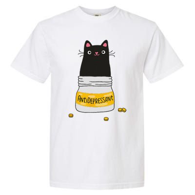 Black Cat Antidepressant  Morningstar Cute Kitten Paws Garment-Dyed Heavyweight T-Shirt