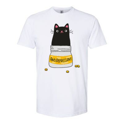 Black Cat Antidepressant  Morningstar Cute Kitten Paws Softstyle CVC T-Shirt