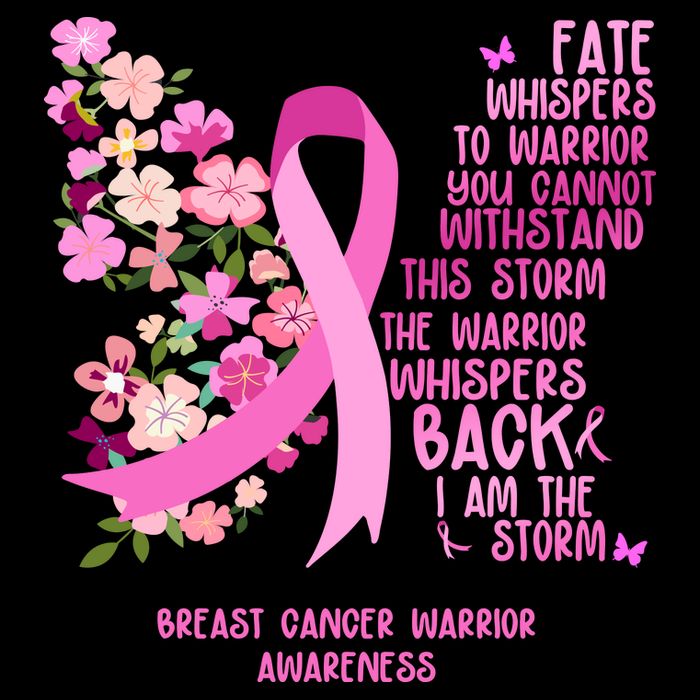 Breast Cancer Awareness Floral Ribbon Butterfly V-Neck T-Shirt