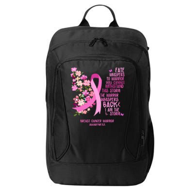 Breast Cancer Awareness Floral Ribbon Butterfly City Backpack