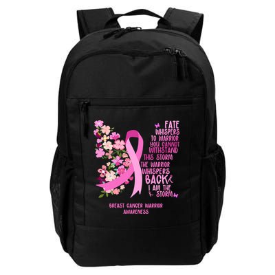Breast Cancer Awareness Floral Ribbon Butterfly Backpack