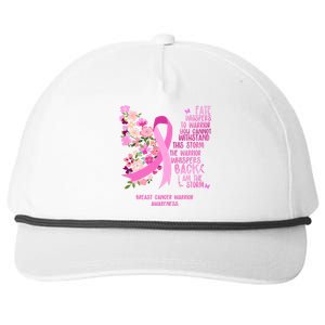 Breast Cancer Awareness Floral Ribbon Butterfly Snapback Five-Panel Rope Hat