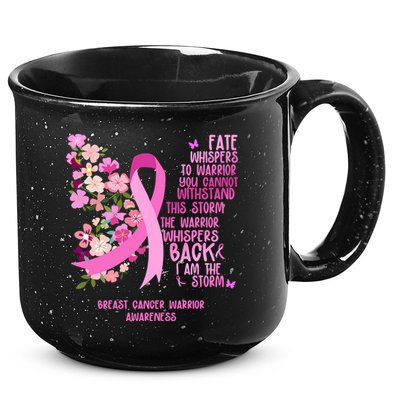 Breast Cancer Awareness Floral Ribbon Butterfly 15oz Campfire Ceramic Mug