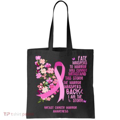 Breast Cancer Awareness Floral Ribbon Butterfly Bag