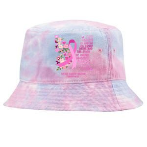 Breast Cancer Awareness Floral Ribbon Butterfly Tie-Dyed Bucket Hat