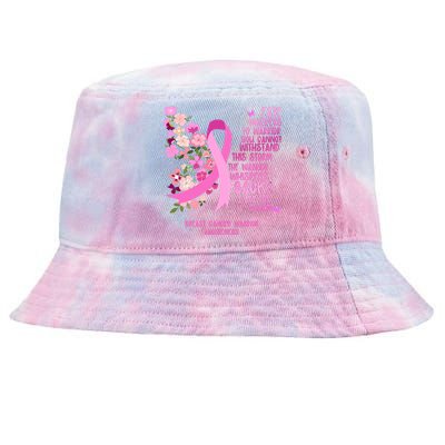 Breast Cancer Awareness Floral Ribbon Butterfly Tie-Dyed Bucket Hat