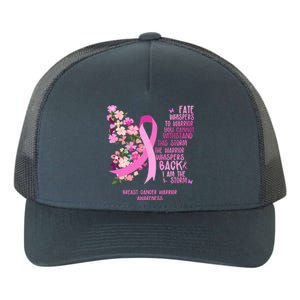 Breast Cancer Awareness Floral Ribbon Butterfly Yupoong Adult 5-Panel Trucker Hat