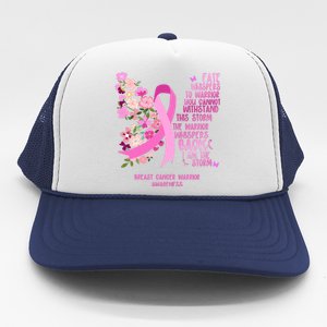 Breast Cancer Awareness Floral Ribbon Butterfly Trucker Hat