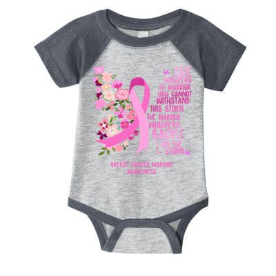 Breast Cancer Awareness Floral Ribbon Butterfly Infant Baby Jersey Bodysuit