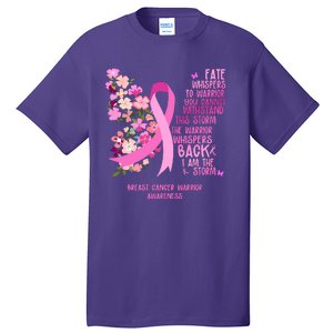 Breast Cancer Awareness Floral Ribbon Butterfly Tall T-Shirt