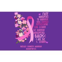 Breast Cancer Awareness Floral Ribbon Butterfly Bumper Sticker