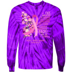 Breast Cancer Awareness Floral Ribbon Butterfly Tie-Dye Long Sleeve Shirt